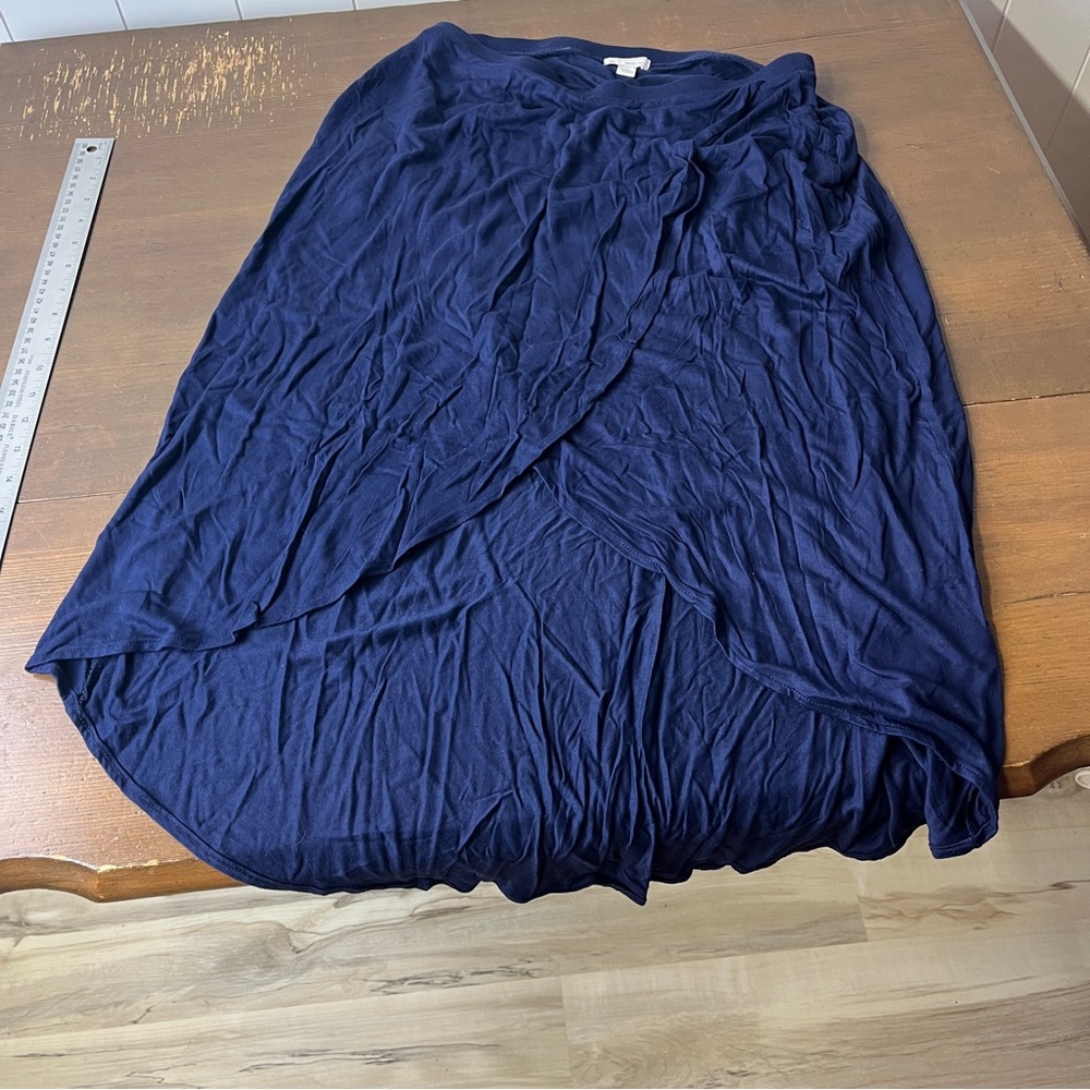 GAP Blue Ruched Wrap Midi Skirt